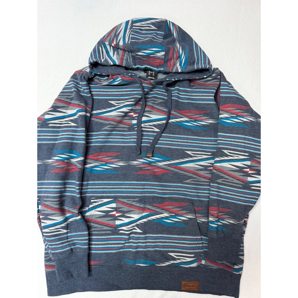 Ariat Chimayo Collection Centinela Southwestern Hoodie Blue Red XL
